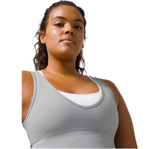 Lululemon Ribbed Power Pivot Rhino Grey Tank Size 2 - Picture 3 of 6